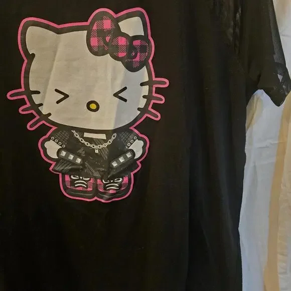 Hello Kitty Lightning Portrait Sanrio, Black‎ T-Shirt, Size M - Picture 7 of 9